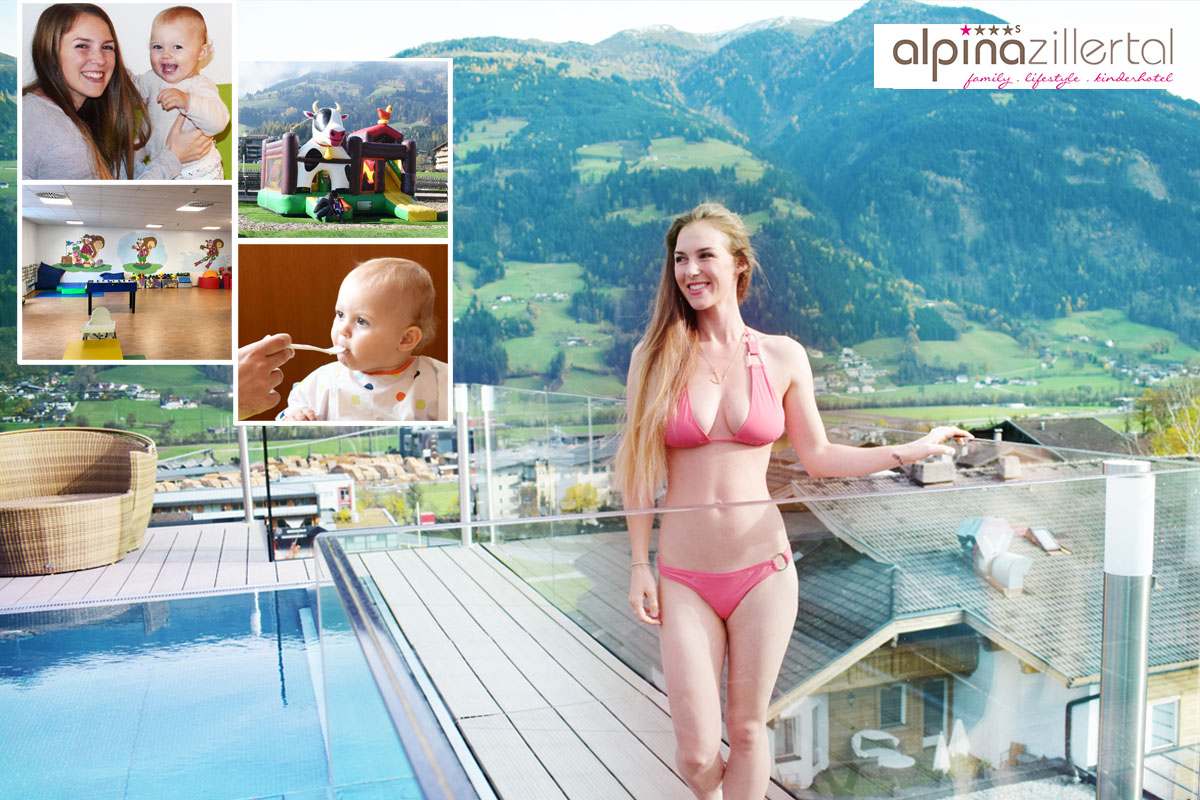 Alpina Zillertal Familienhotel Lifestylehotel Kinderhotel in Fügen Tirol Österreich - Hoteltest - Mama Blog München - Hotelzimmer - Header
