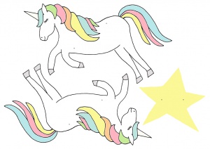 Vorschau Bogen 1 Einhorn Party Kindergeburtstag Girlande Happy Birthday 2 Einhörner 1 Stern
